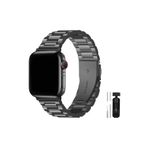 Apple Watch 38mm 40mm 41mm 1 2 3 4 5 6 7 8 Se Seri Paslanmaz Çelik Kordon Ve Ayarlama Aparatı Siyah
