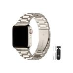 Apple Watch 38mm 40mm 41mm 1 2 3 4 5 6 7 8 Se Seri Paslanmaz Çelik Kordon Ve Ayarlama Aparatı Starlight