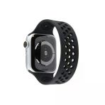 Apple Watch 38Mm Ayarlı Delikli Silikon Kordon (Saat Değildir) - Siyah-Siyah