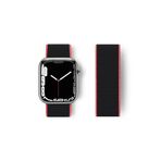 Apple Watch 38Mm Hasırlı Cırtcırtlı Kordon (Saat Değildir) - Pembe-Siyah
