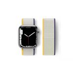 Apple Watch 38Mm Hasırlı Cırtcırtlı Kordon (Saat Değildir) - Sarı-Beyaz