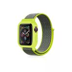 Apple Watch 42 Mm Uyumlu Hasırlı Cırtcırtlı Kasalı Kordon 2/3/4/5/6/7/8 Azn-Kasalı