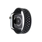 Apple Watch 42Mm Ayarlı Delikli Silikon Kordon (Saat Değildir) - Siyah-Siyah