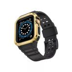 Apple Watch 42Mm Kr401 Silikon Kordon (Saat Değildir) - Siyah-Gold