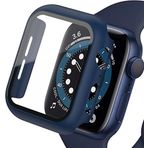 Apple Watch 49 mm Lacivert Ekran Koruyucu ve Kılıf Bir Arada Tam Koruma Lacivert Saat Kılıfı