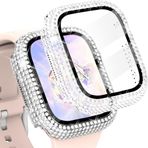Apple Watch 7 41mm ile uyumlu Full Kenar Taşlı Sert PC Kasa Ve Ekran Koruyucu Renksiz