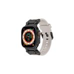 Apple Watch 7 45mm Uyumlu Fuchsia KRD-1101 Titanyum Metal Başlıklı Silikon Kordon