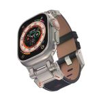 Apple Watch 7 45Mm Zore Krd-114 Metal Baslikli Suni Deri Kordon