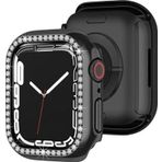 Apple Watch 7 8 9 44Mm Uyumlu Tek Sıra Parlak Taşlı Rubber Kasa Kapak