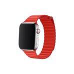 Apple Watch Deri Magnet Kordon 1 2 3 4 5 6 7 8 Se Ultra 42-44-45-49mm Kırmızı