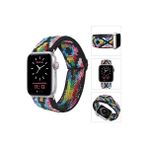 Apple Watch Renkli 7 8 6 5 4 Uyumlu Yumuşak Elastik Kordon 38/40/ mm S Uyumlu Örgü - 27W QB Black