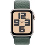 Apple Watch SE 2024 GPS + Cellular 44 mm Yıldız Işığı Alüminyum Kasa Göl Yeşili Spor Loop Akıllı Saat