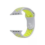 Apple Watch Seri 1 2 3 38 Mm Uyumlu Gri Sari Small Beden(S/M Size) Delikli Silikon Kordon