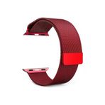 Apple Watch Seri 1 2 3 42 Mm Icin Metal Milanese Kordon Kirmizi