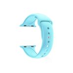 Apple Watch Seri 1 2 3 Icin 38 Mm Small Beden(S/M Size) Silikon Kordon(54 Renk) Acik Mavi