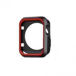Apple Watch Seri 1 2 3 İçin 42 MM İki Renkli Silikon Tpu Kılıf (Siyah Kırmızı)