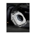 Apple Watch Seri 2/3/4/5/6/7/8/se Stainless Luxury Çelik Kasa Siyah Silikon Kordon Metalik Gri/siyah 44MM - 20W GaN White