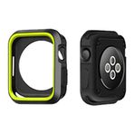 Apple Watch Seri 4 İçin 44 MM İki Renkli Silikon Tpu Kılıf (Siyah Sarı)