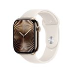 Apple Watch Series 10 GPS + Cellular 42 MM Titanyum Kasa Spor Kordon M/L Akıllı Saat (Apple Türkiye Garantili) altin-yildiz-isigi