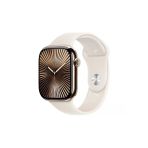 Apple Watch Series 10 Gps + Cellular 42Mm Altın Rengi Titanyum Kasa Ve Yıldız Işığı Spor Kordon Akıllı Saat S/M