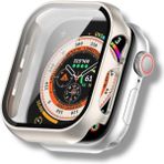 Apple Watch Series 7/8/9 45 Uyumlu mm Kasa ve Ekran Koruyucu Mika Kılıf . - Apple Watch 45 mm - Starlight