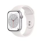 Apple Watch Series 8 45 mm Gümüş Alüminyum Kasa Beyaz Spor Kordon Akıllı Saat Teşhir- Outlet