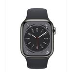 Apple Watch Series 8 GPS + Cellular 41 mm Gece Yarısı Paslanmaz Çelik Kasa Akıllı Saat
