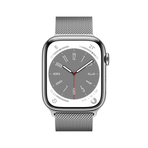 Apple Watch Series 8 GPS + Cellular Paslanmaz Çelik Kasa 45 mm Milano Loop Gümüş Akıllı Saat