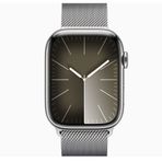 Apple Watch Series 9 45 mm Gps + Cellular Gümüş Paslanmaz Çelik Kasa Milano Loop Akıllı Saat