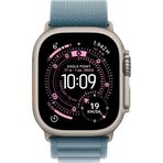 Apple Watch Ultra 3 GPS + Cellular 49 mm Natürel Titanyum Kasa Açık Mavi Alpine Loop Kordon Akıllı Saat
