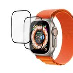 Apple Watch Ultra 49mm ile uyumlu Cam Full Ekran Saat Koruyucu Siyah