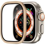 Apple Watch Ultra 49MM Uyumlu Metal Çerçeveli Ekran Koruyucu - Gold