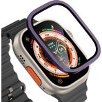 Apple Watch Ultra 49MM Uyumlu Metal Çerçeveli Ekran Koruyucu - Mor