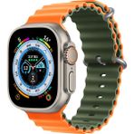 Apple Watch Uyumlu 42 mm 44 mm 45 mm 49 mm Kordon 1/2/3/4/5/6/se/7/8/ Watch Ultra Çift Renk Ocean Kordon - Turuncu - Yeşil
