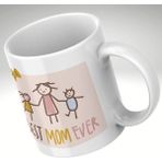 Applucky Best Mom Ever Baskı Kupa Bardak Anneler Günü - 010 - Beyaz - 350 ml