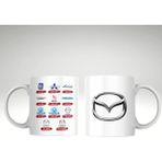 Applucky Mazda Logo Tarihçesi Baskı Kupa Bardak - 1 Adet - 350 ml