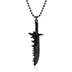 Apptaki Mat Siyah WOW World of Warcraft Ork Kılıç Kolyesi - CAZ0294