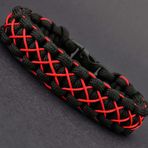 Apptaki Siyah Kırmızı Paracord Bileklik - PAR0062