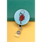 Apptakı Steteskop Kalp Metal Buton Yoyo Yaka Kartığı Kart Tutucu Yoyo Kartlık - MBY0156