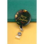Apptakı Yılbaşı Merry Christmas Metal Buton Yoyo Yaka Kartığı Kart Tutucu Yoyo Kartlık - MBY0154