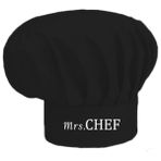 Apr10 Mrs.chef Nakış Işlemeli Mantar Kep Aşçı Şef Şapkası - Standart - Siyah