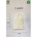 APRENDİ %100 Pamuk Ham Bez Kese 20x30 Cm – 5’li Set | Doğal Bez Torba | Çekme İpli Organizer