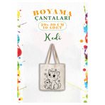 aprendi dünyanı ve kendini koru,ham bez kullan Çocuklara Özel 10’lu Boyama Çantası – KEDİ Baskılı Eğlenceli Etkinlik Seti (20x30 cm)