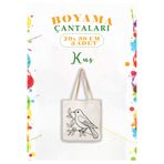 aprendi dünyanı ve kendini koru,ham bez kullan Çocuklara Özel 3’lü Boyama Çantası – KUŞ Baskılı Eğlenceli Etkinlik Seti (20x30 cm)
