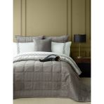 Apricitas Home Barones Çift Kişilik Kadife Yatak Örtüsü ve Pamuk Saten Nevresim Seti - Gri - 240 x 250 cm