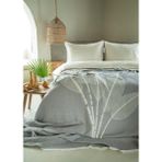 Apricitas Home Çift Kişilik June Gri Müslin Yatak Örtülü Nevresimli Pike Takımı - 220 x 220 cm