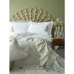 Apricitas Home Foglia Timeless Prime Çift Kişilik Nevresim Takımlı Yatak Örtüsü Battaniye 3lü Set - 230 x 240 cm - Açık Yeşil