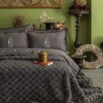 Apricitas Home Silverfox Çift Kişilik Yatak Örtülü Nevresim Takımı Çeyiz Seti Grey - 200 x 220 cm - Gri