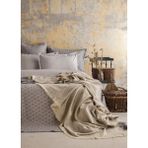 Apricitas Home Trona Gri Çift Kişilik %100 Pamuk Nevresim Takımlı Battaniye ve Yatak Örtüsü Seti - 230 x 240 cm