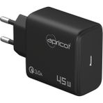 Apricot APC-U445/B 45W Gan Siyah Hızlı Ev Şarj Adaptörü - Şarj Cihazı